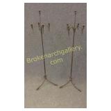 Pair Iron 5 Light Candelabra