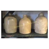 3 Salt Glaze Fluid Jugs