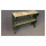Pine Bucket Bench in Original Green Paint