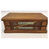 2 Drawer Oak Spool Cabinet