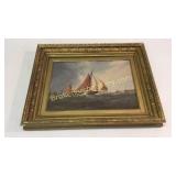Oil on Board Sailing Vessel