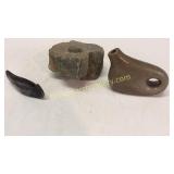 2 Pieces Indian Pottery, Grinding Stone
