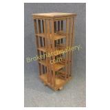 4 Tier Golden Oak Revolving Bookcase