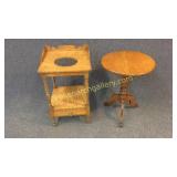 Curly Maple Washstand & Birdseye Candle Stand