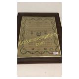 Friendship Sampler, Dated 1828