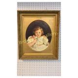 Oil on Canvas Portrait, Little Girl