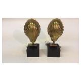 Pair Adjustable. Brass Desk Lamps