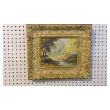 Oil on Board, Wooded Landscape