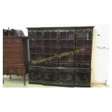 Black Lacquered Hand Painted Asian Breakfront
