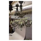 8 Arm, 16 Light Heavy Brass Chandelier