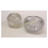 2 Cut Glass Rose Bowls