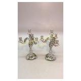 Pair Dresden Tall Candelabra