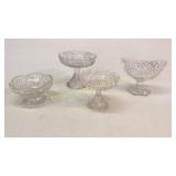 4 Cut Glass Footed Compote