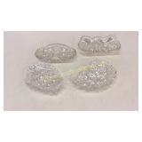 4 Cut Glass Trays
