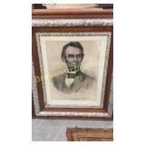 Victorian Framed Engraving Abraham Lincoln