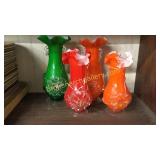 4 Art Glass Vases