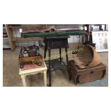 9 Pieces: Stools, Stand, Fishing Poles, Basket