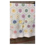 Hand Stitched Flower Garden Quilt