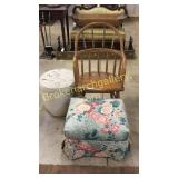 Captains Chair, Ottoman, Upholstered Stool