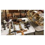 Chandelier, group of crucifixes, 3 Lamps &