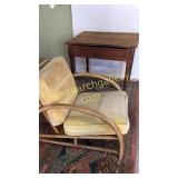 Rattan Chair, Primitive Table