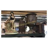 Figurine, Urn, Wood Pitcher, 2 Door Locks