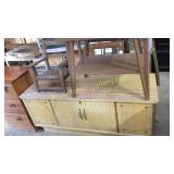 Retro Lane Cedar Chest, Painted Table, Chair