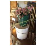 Key Bucket, Metal Bucket w/ Flowers