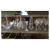 20 Pieces Crystal, Etched and Cobalt Glass