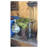 Pedestal, Lamp, Andirons, Rice Basket