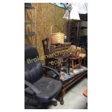 Office Chair, Lamps, Coffee Table, Stool, Box