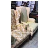 2 Wing Back Upholstered Chairs