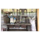 Funky Table, Metal Chair, Key, Demijohn Jug