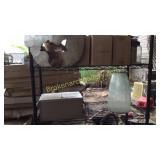 Contents of Shelving Unit,Teak Mushroom, Glass