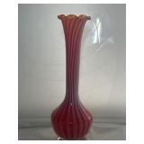 CRANBERRY OPALESCENT GLASS BUD VASE