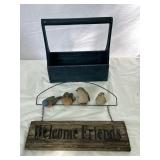 Country Wood box and welcome friends sign