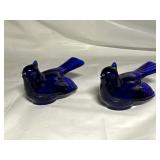Mosser art, glass birds, pair