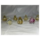 Art glass paperweights tear teardrop rose
