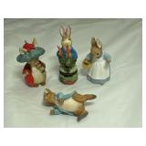 BEATRIX POTTER peter rabbit figurines (4)