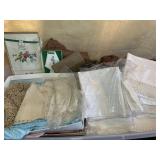 ANTIQUE LINENS, TATTING NEEDLEPOINT
