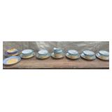 LUSTERWARE TEACUPS SAUCERS