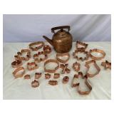 COPPER KETTLE AND COOKIE CUTTERS (24)