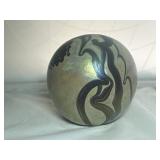 AARON SLATER IRIDESCENT PAPERWEIGHT SIGNED