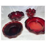 RUBY RED GLASSWARE VARIETY