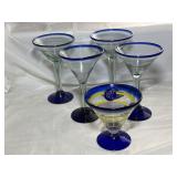 HAND BLOWN MARGARITA GLASSES