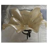 ART GLASS RUFFLED COMPOST CENTERPIECE