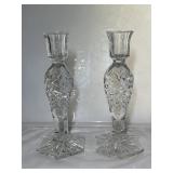CRYSTAL CANDLESTICKS PAIR