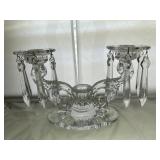CLEAR GLASS PRISM CANDLESTICK CENTERPIECE