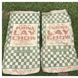 PURINA LAY CHOW FEED SACKS  (2)