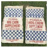 PURINA HOG CHOW 100 POUND FEED SACKS (4)
